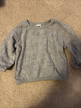 Anko Light Gray green Bear Print Sweatshirt